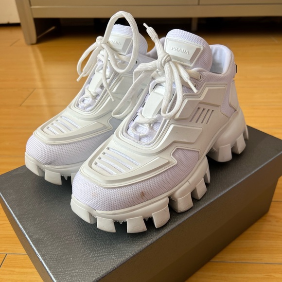 Prada White Cloudbust thunder fabric sneakers 37 - Picture 6 of 6
